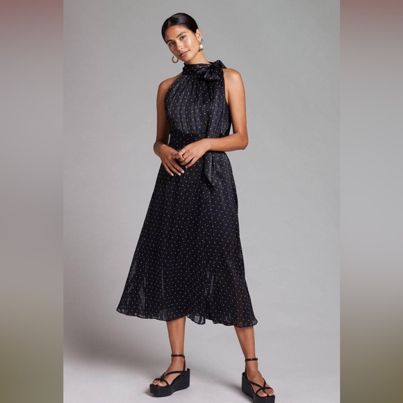 Sachin + Babi Dresses & Skirts - Sachin + Babi Black Midi Dress with White Dots